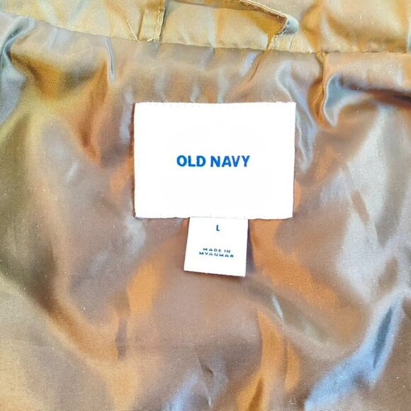 Old Navy Women's Quilted Olive Green Vest Large Stand Collar Zip Closure - Picture 4 of 7